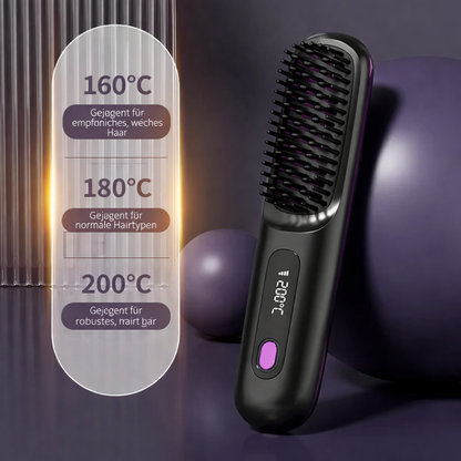 Draadloze Stijltang met Keramische Platen en Ionentechnologie – USB Oplaadbaar met LCD Scherm – Compacte Haarstijler voor Onderweg