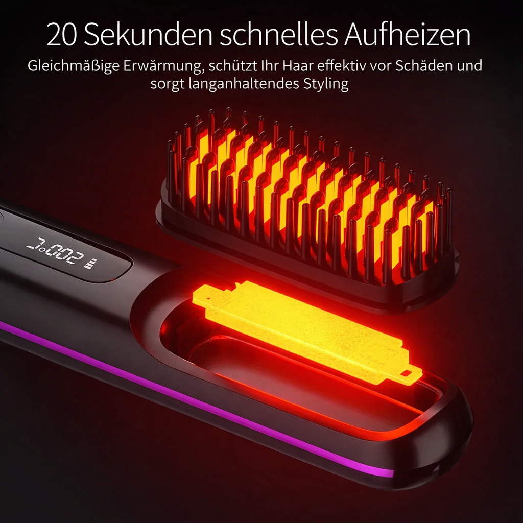 Draadloze Stijltang met Keramische Platen en Ionentechnologie – USB Oplaadbaar met LCD Scherm – Compacte Haarstijler voor Onderweg