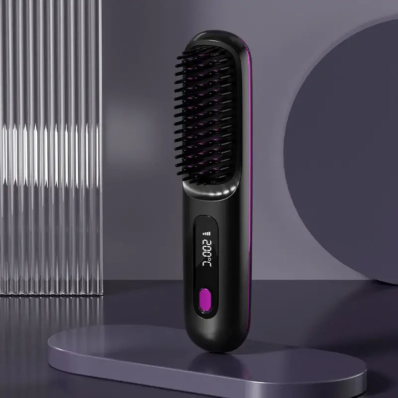 Draadloze Stijltang met Keramische Platen en Ionentechnologie – USB Oplaadbaar met LCD Scherm – Compacte Haarstijler voor Onderweg