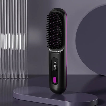 Draadloze Stijltang met Keramische Platen en Ionentechnologie – USB Oplaadbaar met LCD Scherm – Compacte Haarstijler voor Onderweg