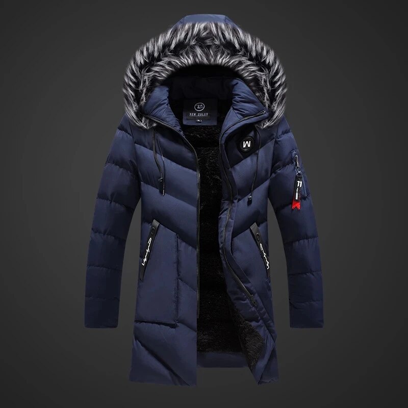 Heren Winterjas Warm Gevoerd Lange Sherpa Jas - StudioMarella