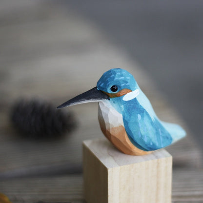 Handgesneden Houten Vogelfiguurtje Scandinavische Stijl Roodborstje Decoratie