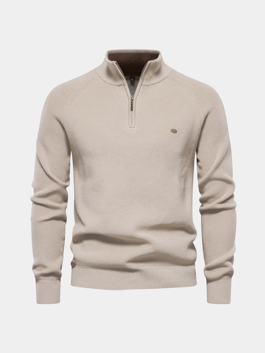 Heren Trui Zacht Ademend met Half-Zip