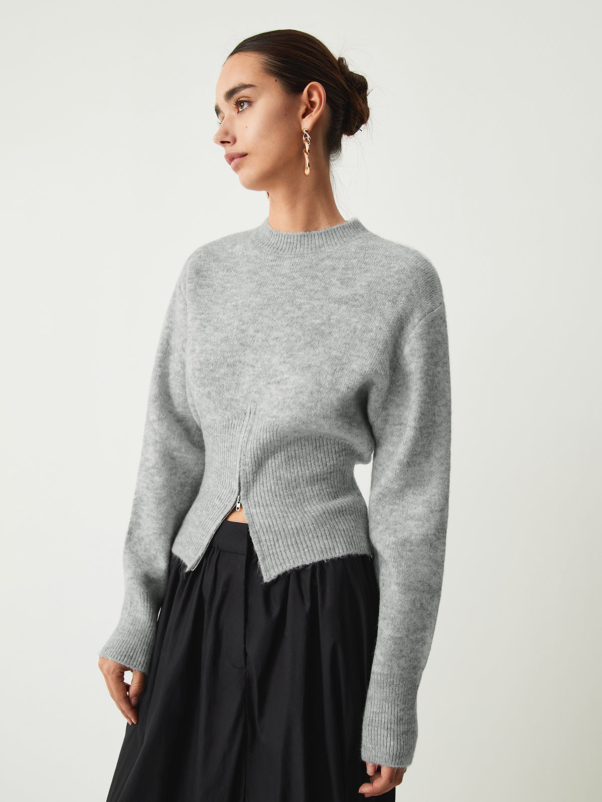 Dames Trui Halve Rits Trendy Modaal Regular Fit - StudioMarella