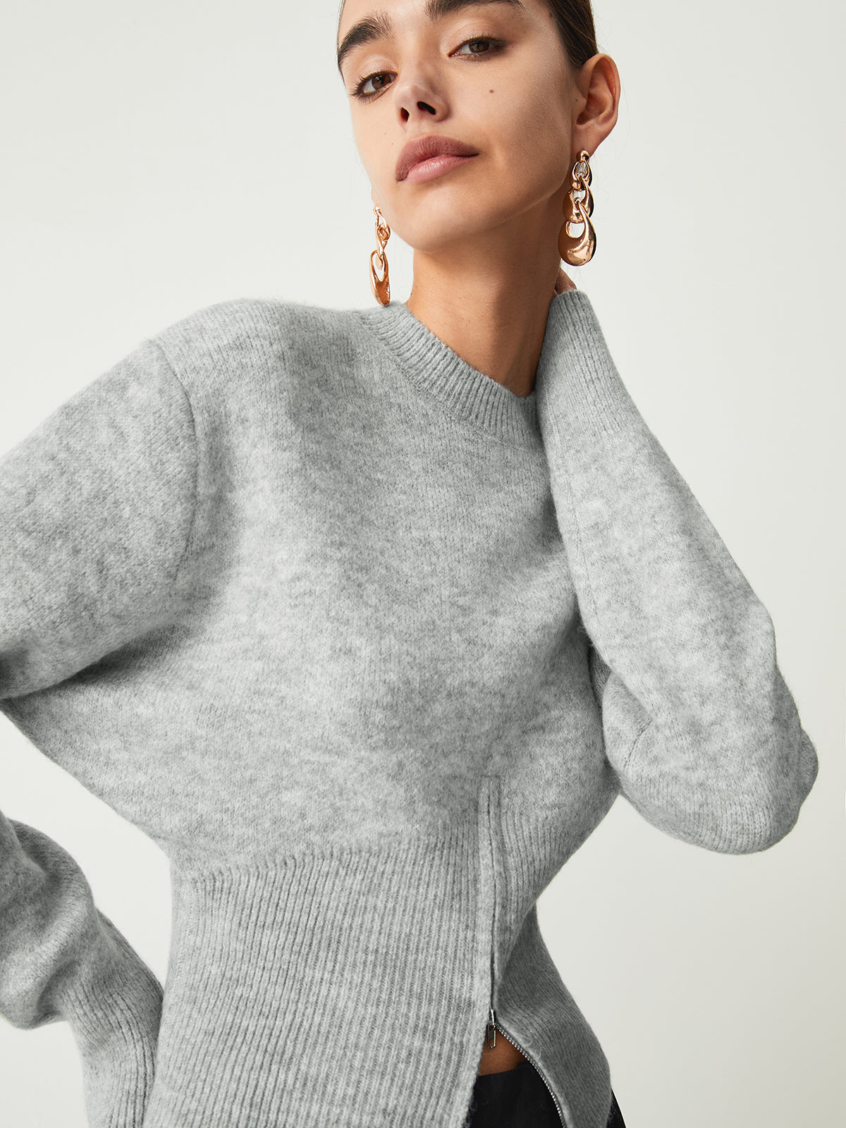 Dames Trui Halve Rits Trendy Modaal Regular Fit
