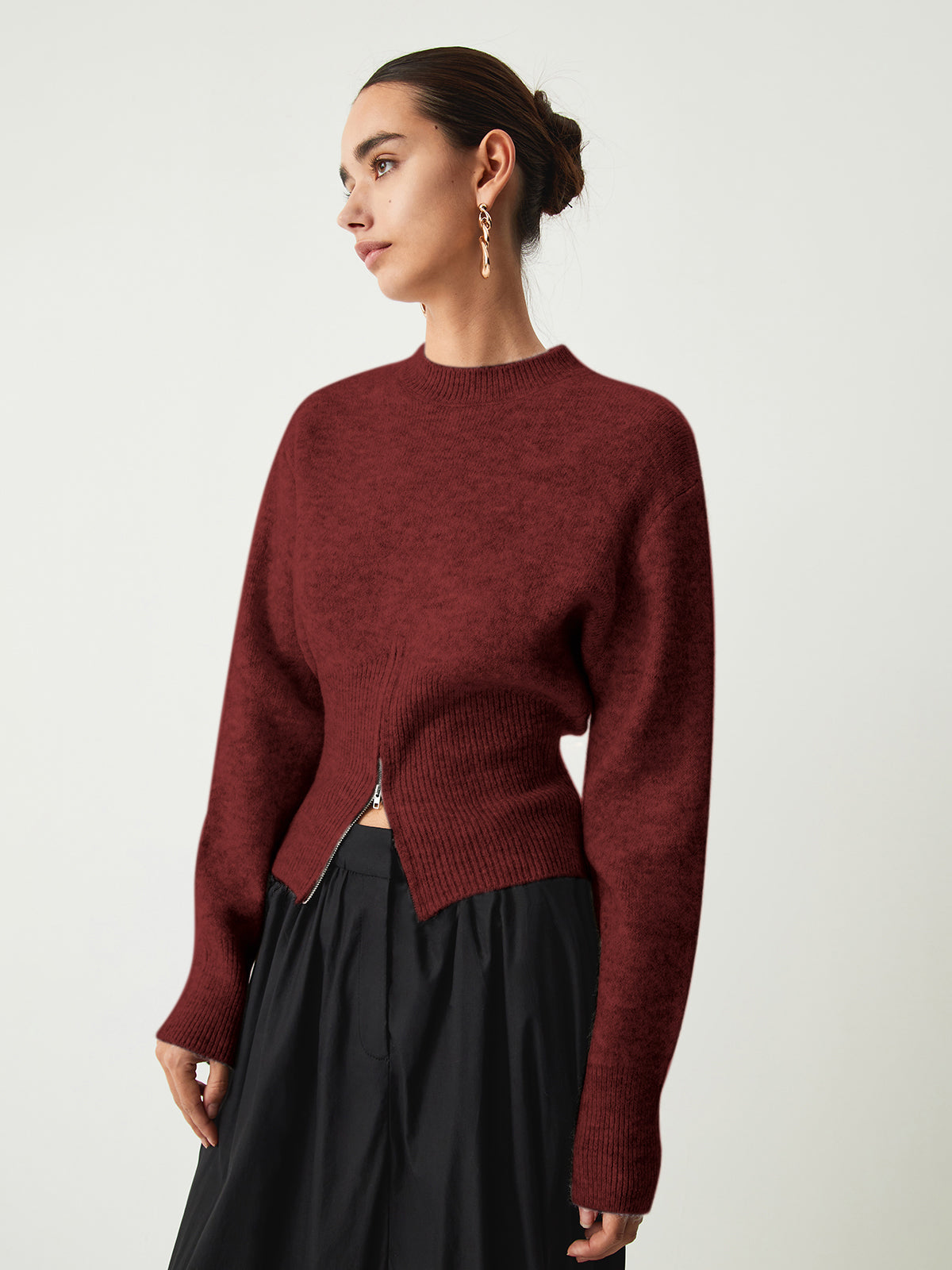 Dames Trui Halve Rits Trendy Modaal Regular Fit