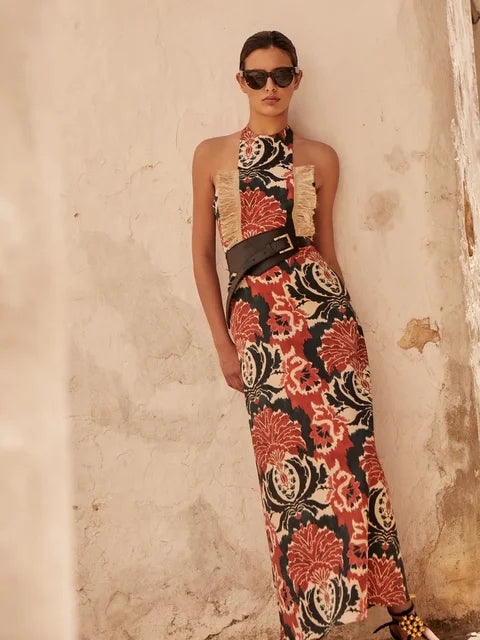 Luxe Maxi Jurk met Tassels en Halsband - StudioMarella