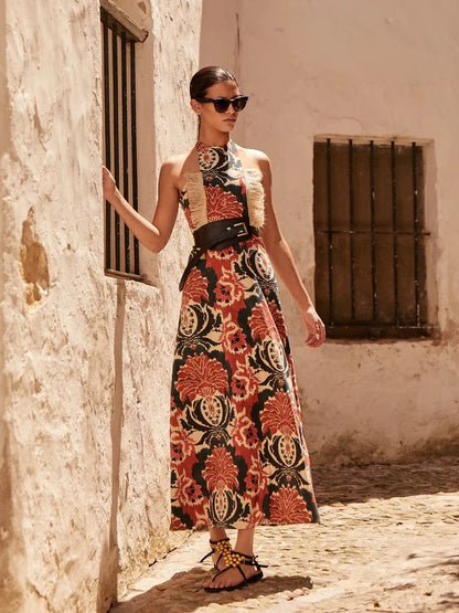 Luxe Maxi Jurk met Tassels en Halsband