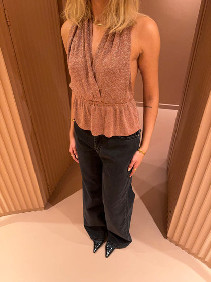 Dames Top met Open Rug Halterneck Chique Zomer