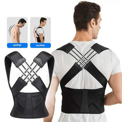 Verstelbare Houdingscorrector Unisex Rugbrace met Nekondersteuning Neopreen Polyester Vest Rug Nek Houding
