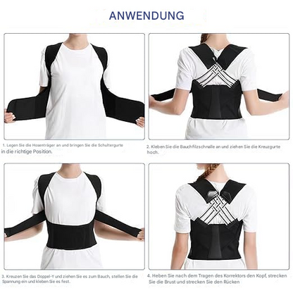 Verstelbare Houdingscorrector Unisex Rugbrace met Nekondersteuning Neopreen Polyester Vest Rug Nek Houding
