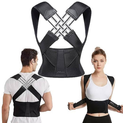 Verstelbare Houdingscorrector Unisex Rugbrace met Nekondersteuning Neopreen Polyester Vest Rug Nek Houding