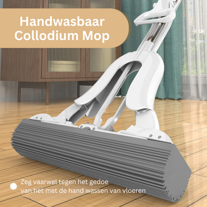 Platte Dweil met Uitschuifbare Steel en Superabsorberend Wisserblad – Uitwringmechanisme voor Vloerreiniging