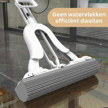 Platte Dweil met Uitschuifbare Steel en Superabsorberend Wisserblad – Uitwringmechanisme voor Vloerreiniging