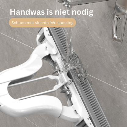 Platte Dweil met Uitschuifbare Steel en Superabsorberend Wisserblad – Uitwringmechanisme voor Vloerreiniging