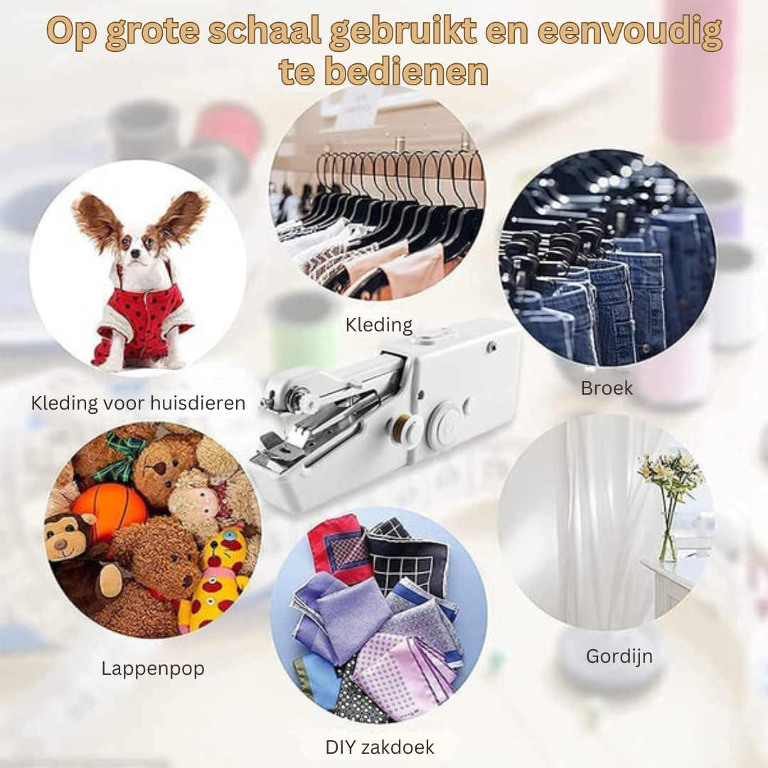 Draagbare Handnaaimachine – Compact en Gebruiksvriendelijk voor Snelle Reparaties Onderweg