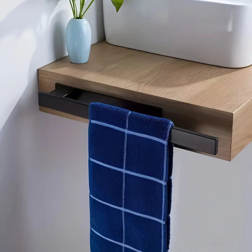 Handdoekhouder Zonder Boren RVS Geborsteld Zelfklevend Badkamer Wandmontage Compact Opbergen Vochtbestendig Stijlvol