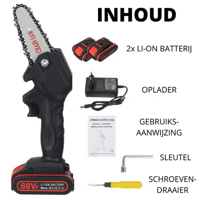 Elektrische Kettingzaag Draadloos Accu 88V Eenhandig Lichtgewicht Tuin Snoeien Zagen