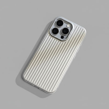 Smartphone Hoesje met Geribbelde Textuur en Metallic Afwerking Stofdicht
