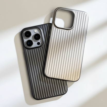 Smartphone Hoesje met Geribbelde Textuur en Metallic Afwerking Stofdicht
