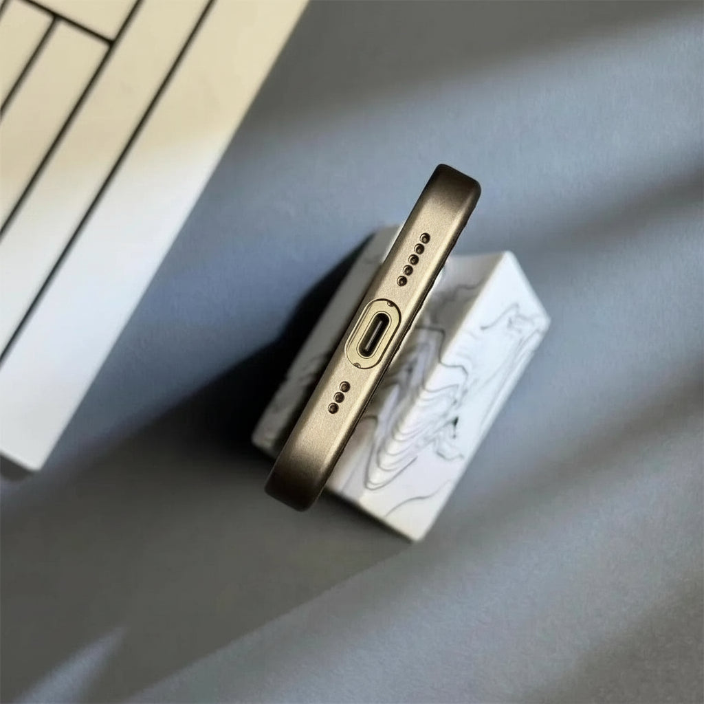 Smartphone Hoesje met Geribbelde Textuur en Metallic Afwerking Stofdicht