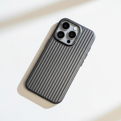 Smartphone Hoesje met Geribbelde Textuur en Metallic Afwerking Stofdicht