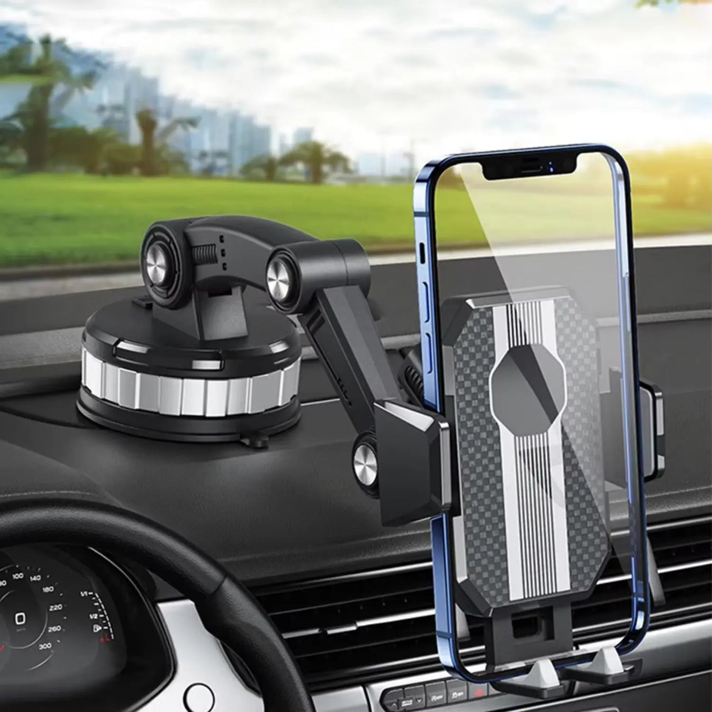 Universele Telefoonhouder voor Auto met Zuignap en Draaibare Arm – Flexibele Montage op Dashboard of Voorruit – Sterk en Stabiel