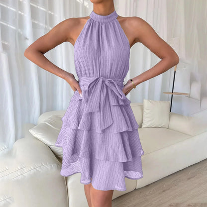Zomerjurk Mouwloos Bladprint Vrouwenjurk