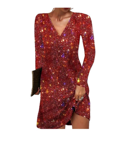 Cocktailjurk Met Pailletten Glamour Glanzend Feestjurk