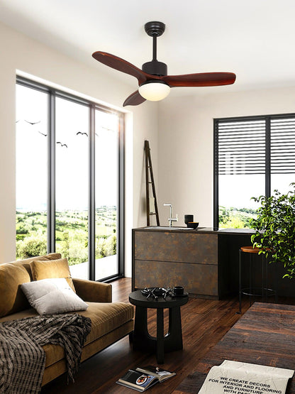 Scandinavische Plafondventilator met Verlichting Elegance Naturel – Vierkanten Houten Bladen met LED-Lamp & Afstandsbediening