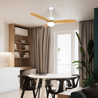 Scandinavische Plafondventilator met Verlichting Elegance Naturel – Vierkanten Houten Bladen met LED-Lamp & Afstandsbediening