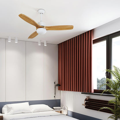 Scandinavische Plafondventilator met Verlichting Elegance Naturel – Vierkanten Houten Bladen met LED-Lamp & Afstandsbediening