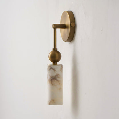 Vintage Wandlamp met Vogel in Messing en Alabaster – Design Wandlamp voor Slaapkamer, Hal en Woonkamer met E14 Fitting