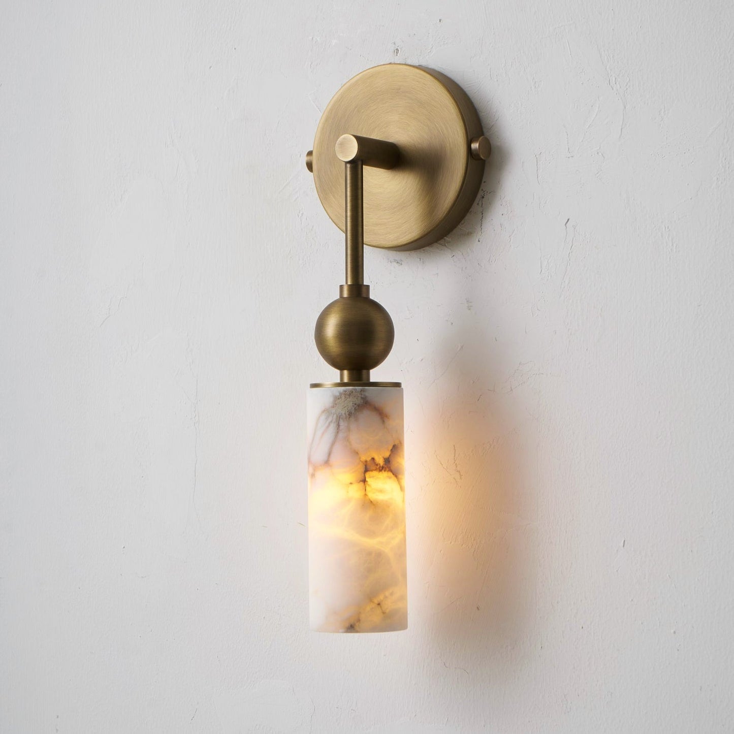 Vintage Wandlamp met Vogel in Messing en Alabaster – Design Wandlamp voor Slaapkamer, Hal en Woonkamer met E14 Fitting
