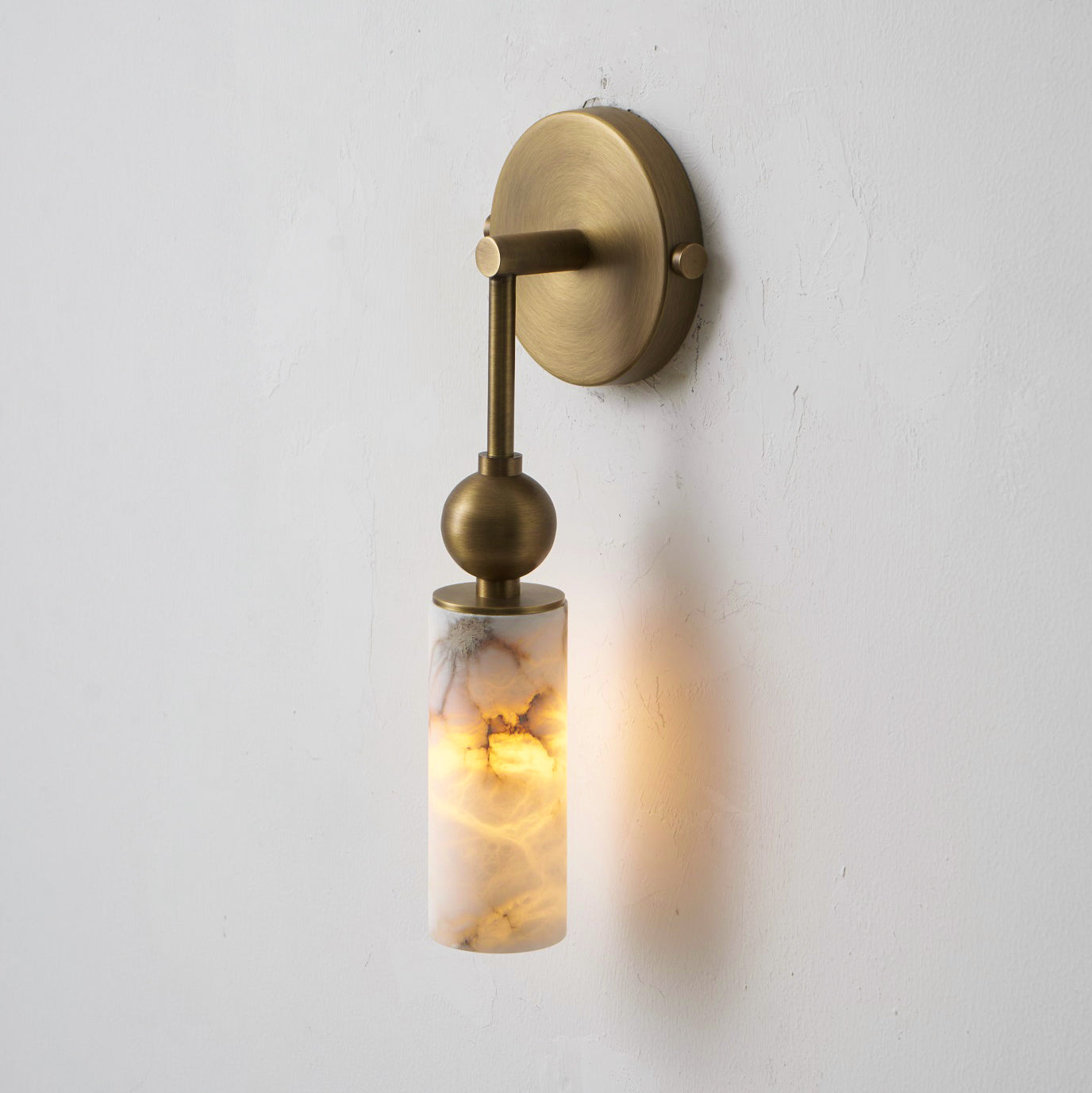 Vintage Wandlamp met Vogel in Messing en Alabaster – Design Wandlamp voor Slaapkamer, Hal en Woonkamer met E14 Fitting