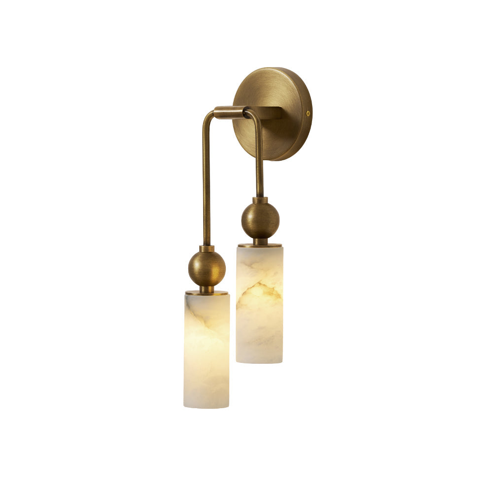 Vintage Wandlamp met Vogel in Messing en Alabaster – Design Wandlamp voor Slaapkamer, Hal en Woonkamer met E14 Fitting