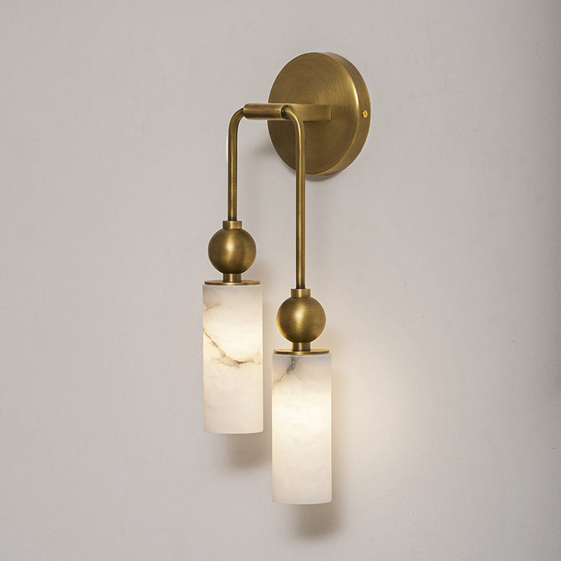 Vintage Wandlamp met Vogel in Messing en Alabaster – Design Wandlamp voor Slaapkamer, Hal en Woonkamer met E14 Fitting
