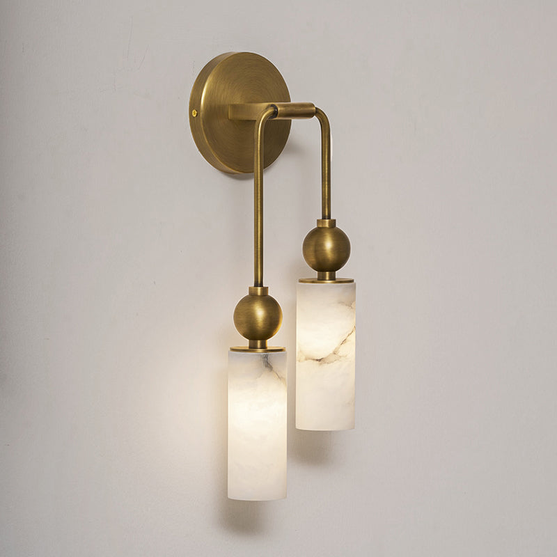Vintage Wandlamp met Vogel in Messing en Alabaster – Design Wandlamp voor Slaapkamer, Hal en Woonkamer met E14 Fitting