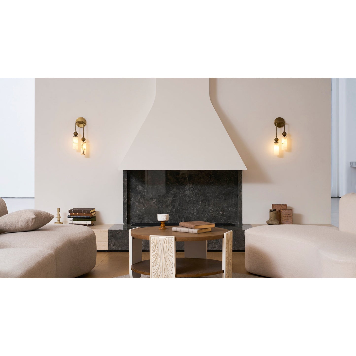 Vintage Wandlamp met Vogel in Messing en Alabaster – Design Wandlamp voor Slaapkamer, Hal en Woonkamer met E14 Fitting