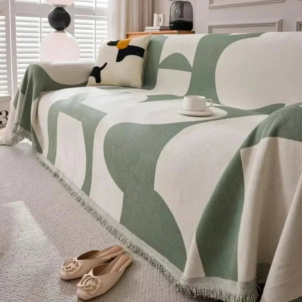 Zachte Chenille Plaid Bankdeken – Geruit Patroon – Lichtgewicht Deken voor Sofa en Slaapkamer
