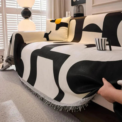 Zachte Chenille Plaid Bankdeken – Geruit Patroon – Lichtgewicht Deken voor Sofa en Slaapkamer