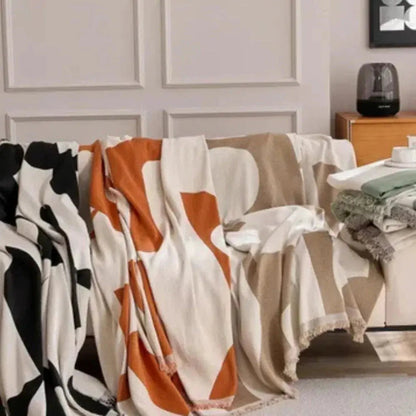 Zachte Chenille Plaid Bankdeken – Geruit Patroon – Lichtgewicht Deken voor Sofa en Slaapkamer