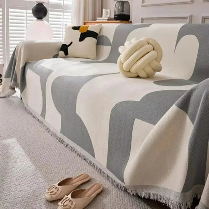 Zachte Chenille Plaid Bankdeken – Geruit Patroon – Lichtgewicht Deken voor Sofa en Slaapkamer