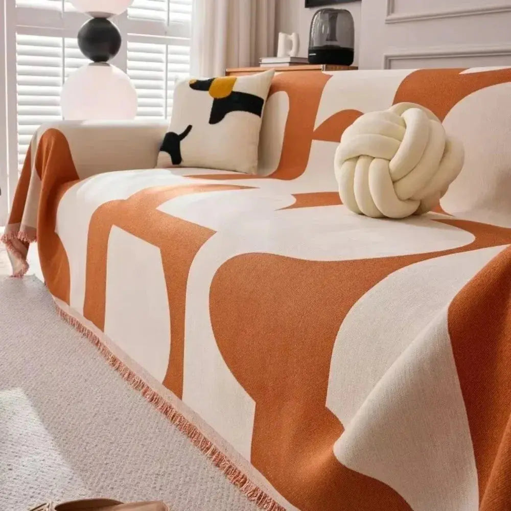 Zachte Chenille Plaid Bankdeken – Geruit Patroon – Lichtgewicht Deken voor Sofa en Slaapkamer