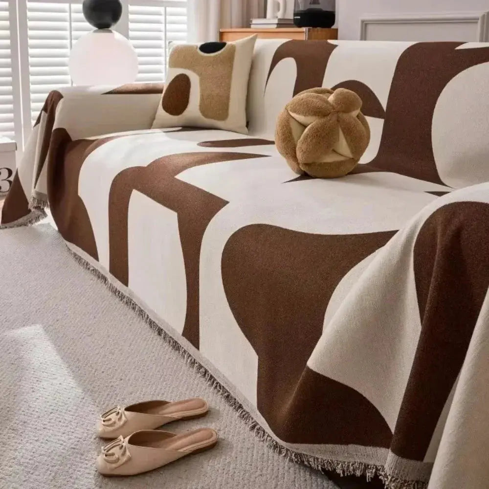 Zachte Chenille Plaid Bankdeken – Geruit Patroon – Lichtgewicht Deken voor Sofa en Slaapkamer