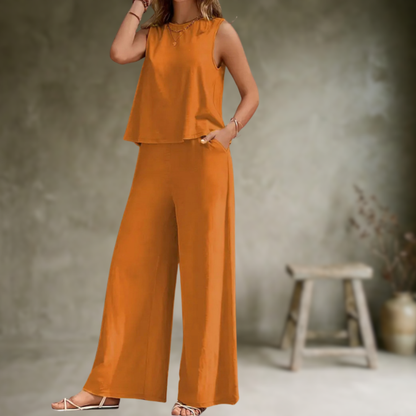Harper | Elegant en comfortabel mouwloos tweedelig pak 2
