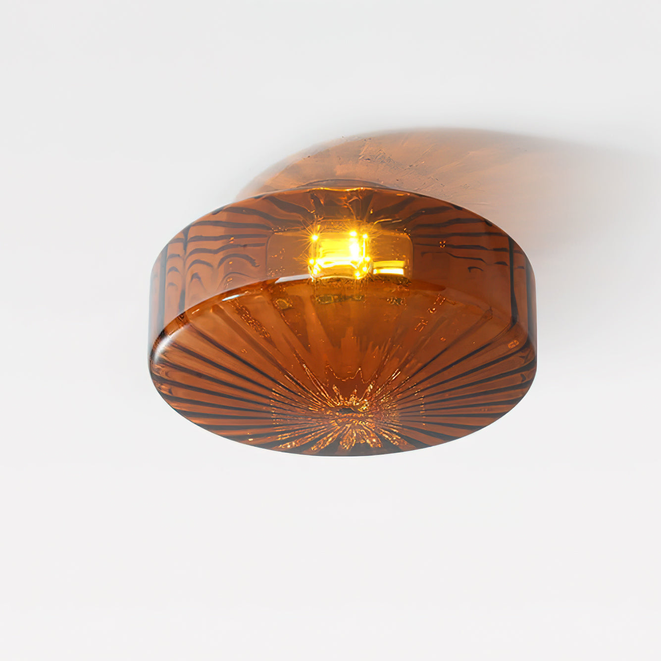 Plafondlamp Geribbeld Glas Chroom Vintage Modern Compacte Verlichting Hal