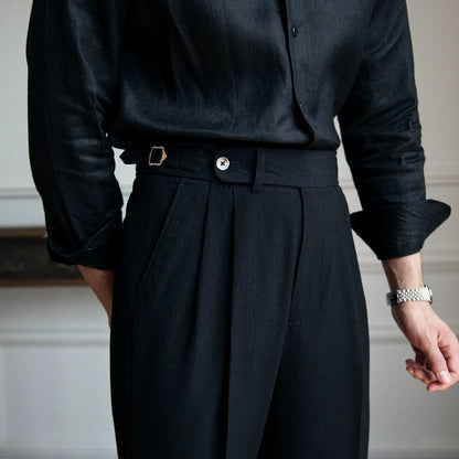 Heren Hoge Taille Broek Klassiek Elegant Design