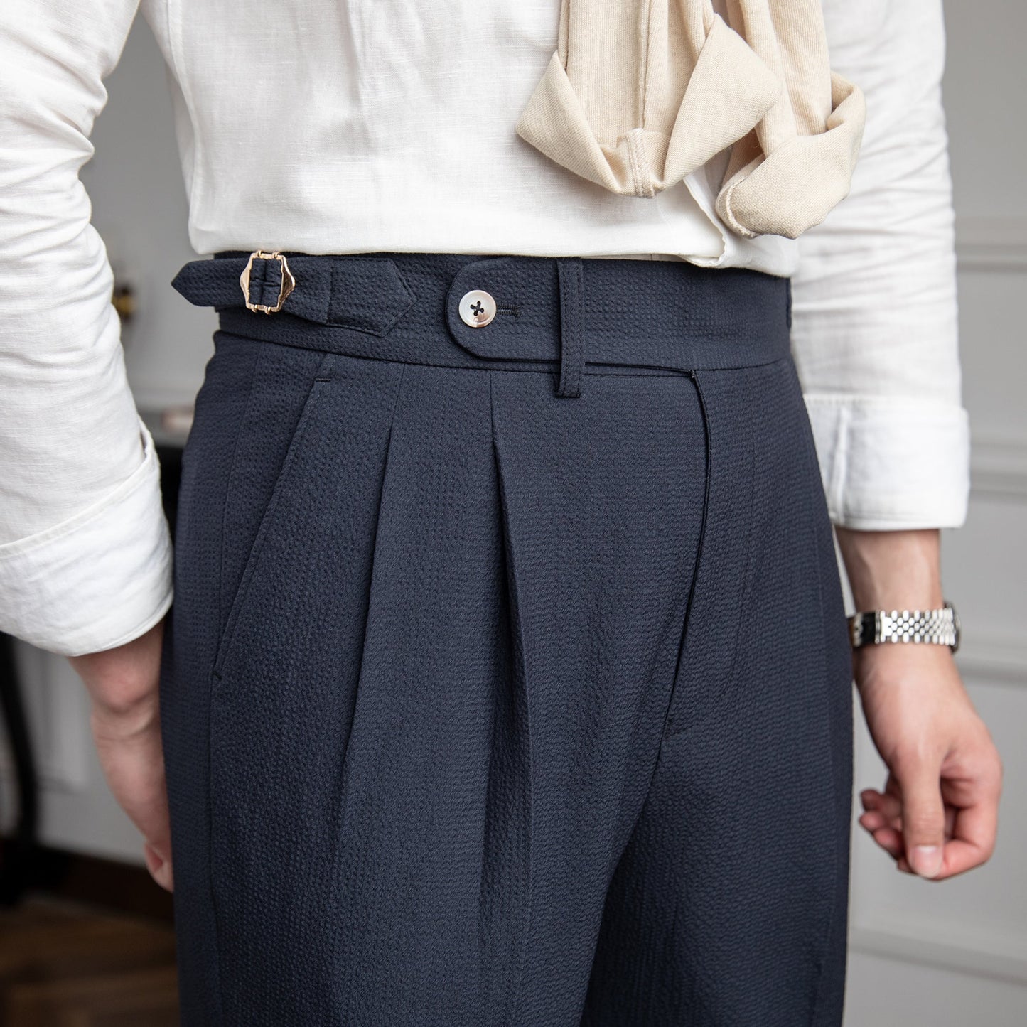 Heren Broek Hoge Taille Klassiek Elegant Design