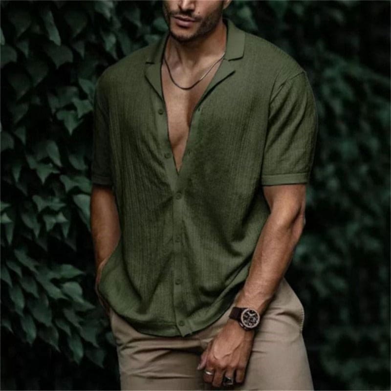 Linnen Overhemd Heren Zomer Casual Stijl - StudioMarella